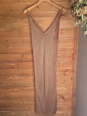 Forever 21 Bronze Shimmer Slip Maxi Dress